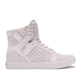 Supra Mens SKYTOP High Top Shoes Silver Cloud | US-79947